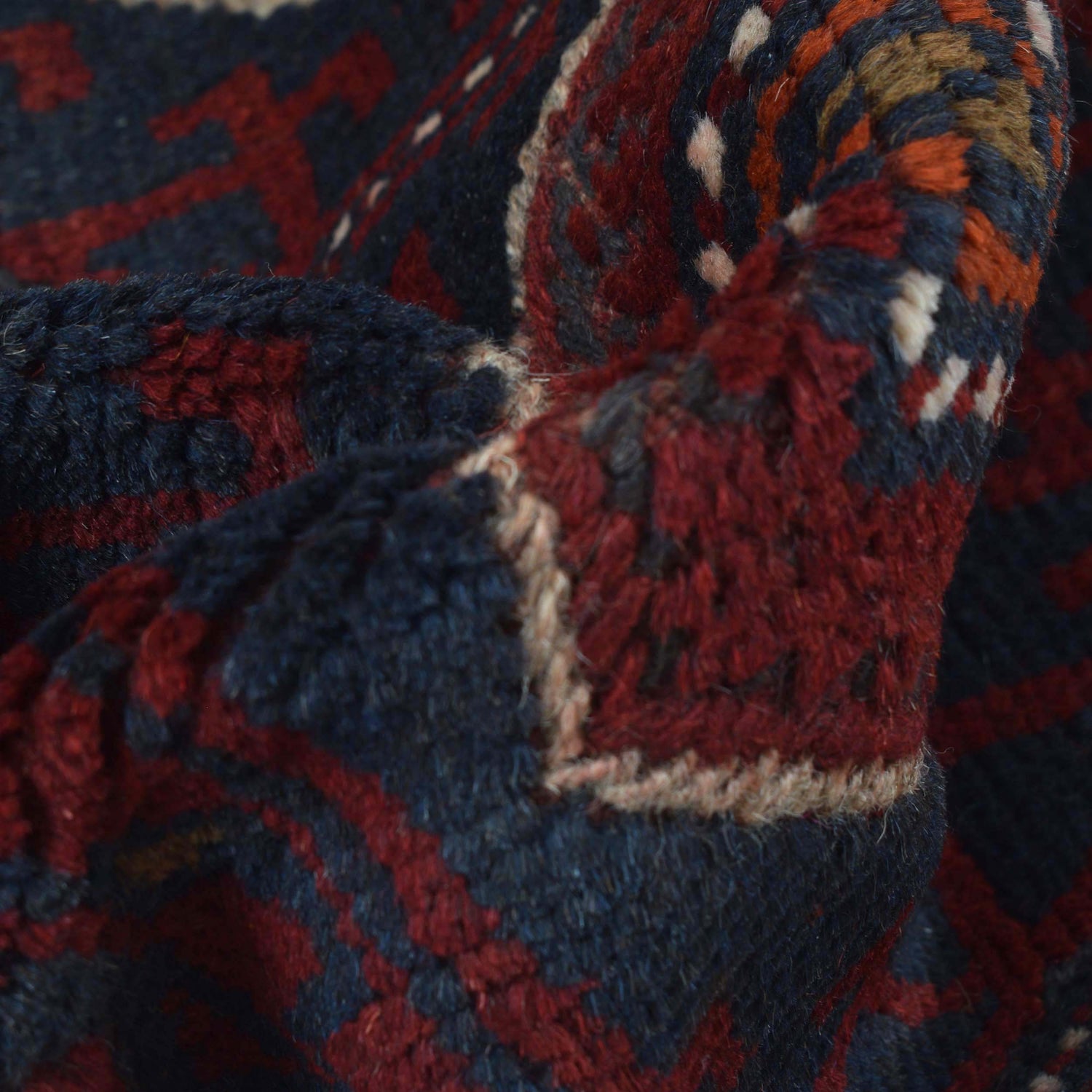 Mashwani Runner Rug Handmade Deep Red Geometric 12' Runner