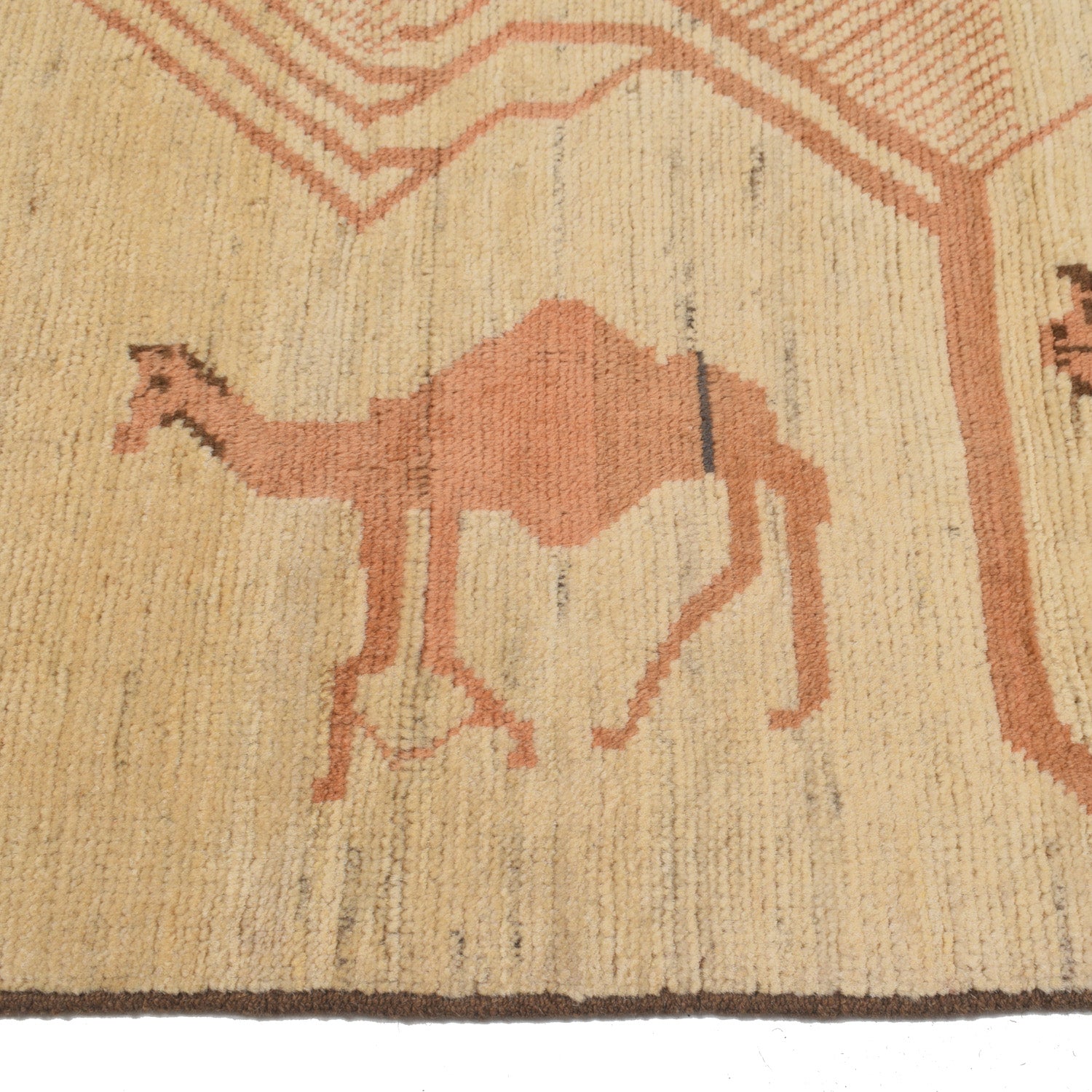 Pictorial Rug Handmade White Design