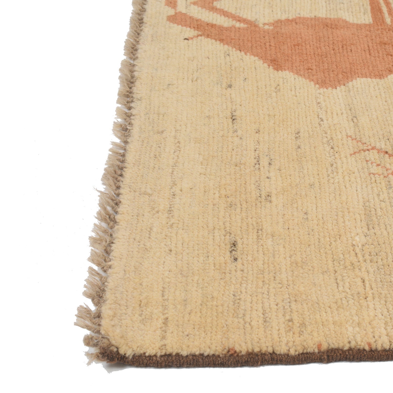 Pictorial Rug Handmade White Design