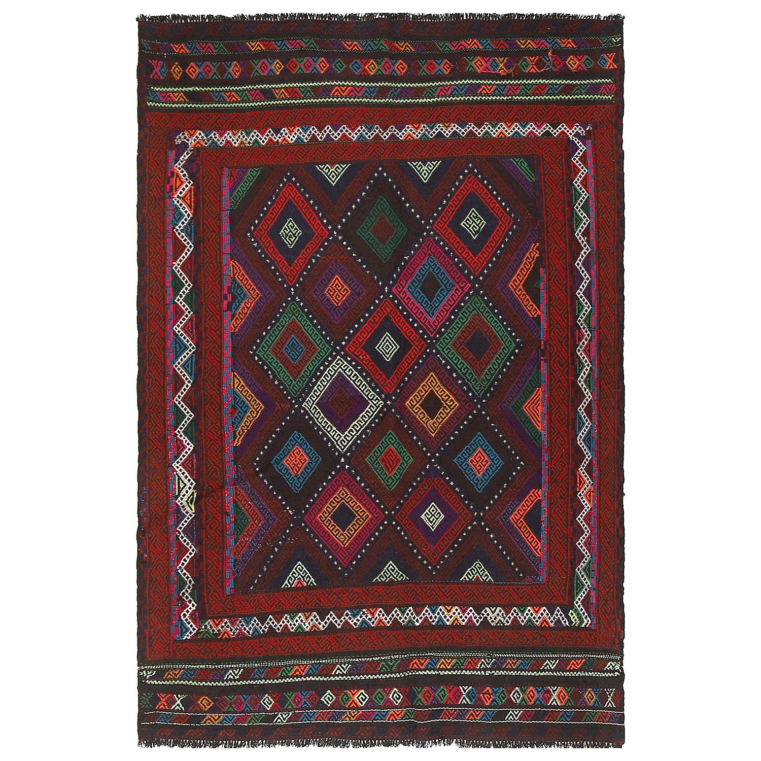 Suzuni Kilim Runner Handmade Multi 4x7 ft