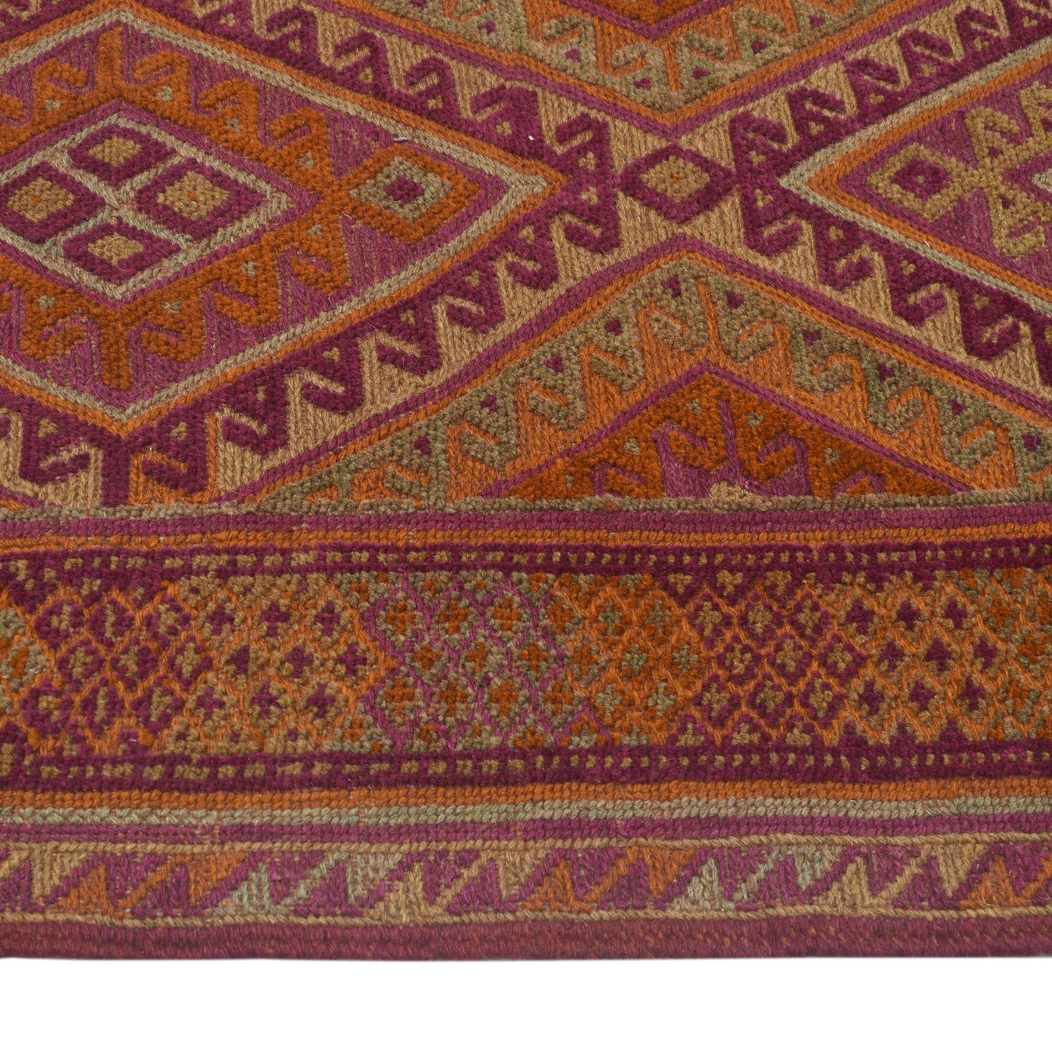 Mashwani Runner Rug Handmade Brown Geometric 13' Runner