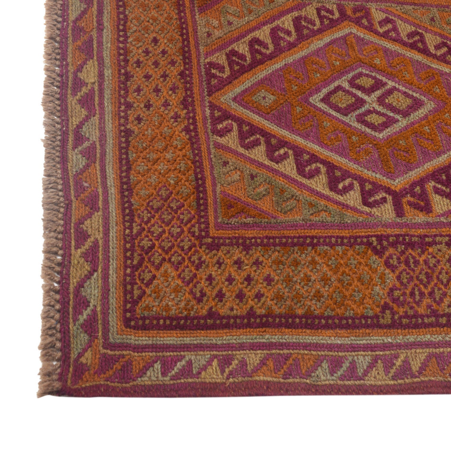 Mashwani Runner Rug Handmade Brown Geometric 13' Runner