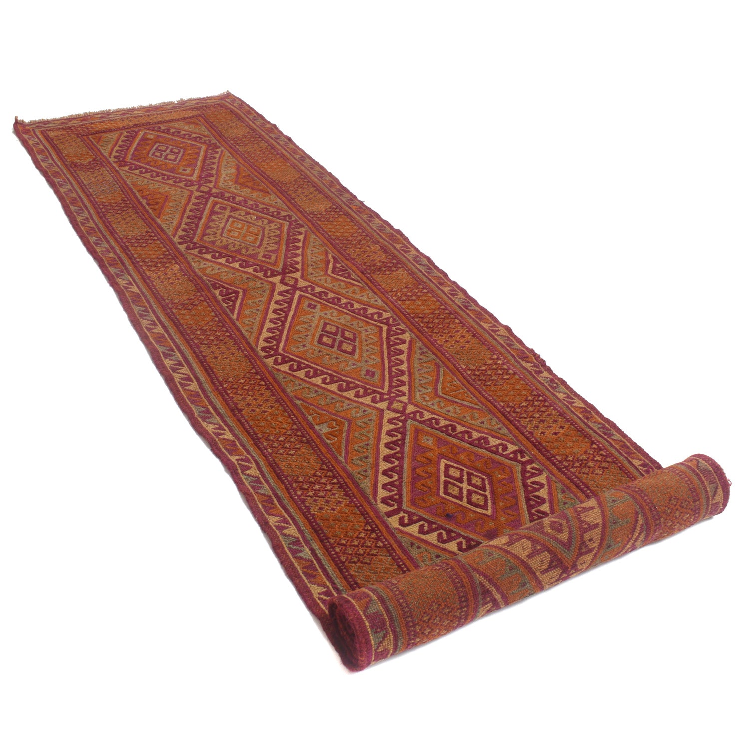 Mashwani Runner Rug Handmade Brown Geometric 13' Runner