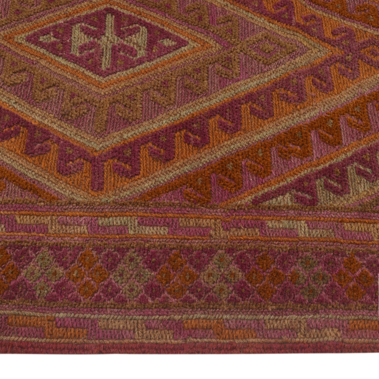 Mashwani Runner Handmade Brown Geometric 12' Runner