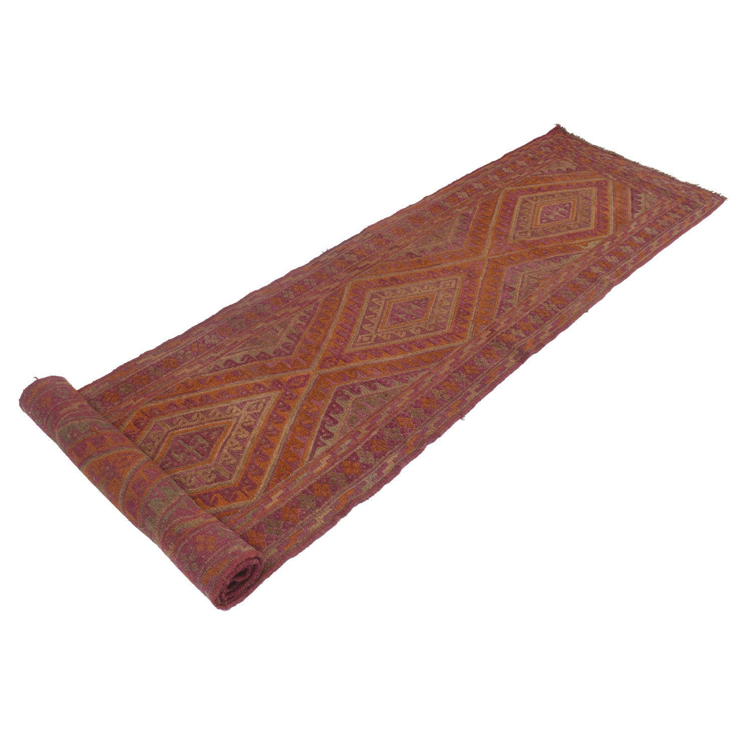 Mashwani Runner Handmade Brown Geometric 12' Runner