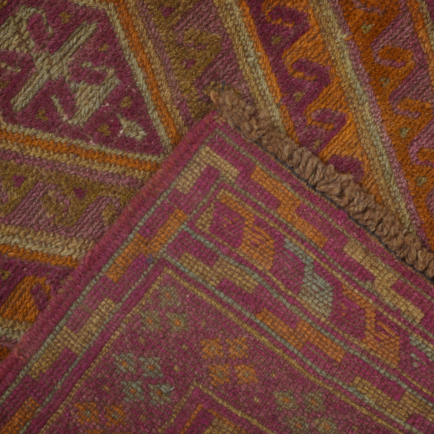 Mashwani Runner Handmade Brown Geometric 12' Runner