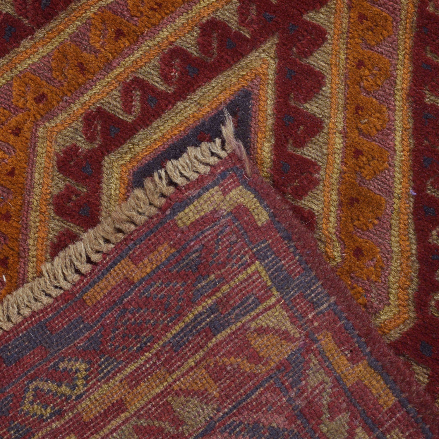 Mashwani Area Rug Runner Handmade Brown Geometric 12' Runner