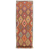 Handmade Multi Kilim Geometric 10' Runner