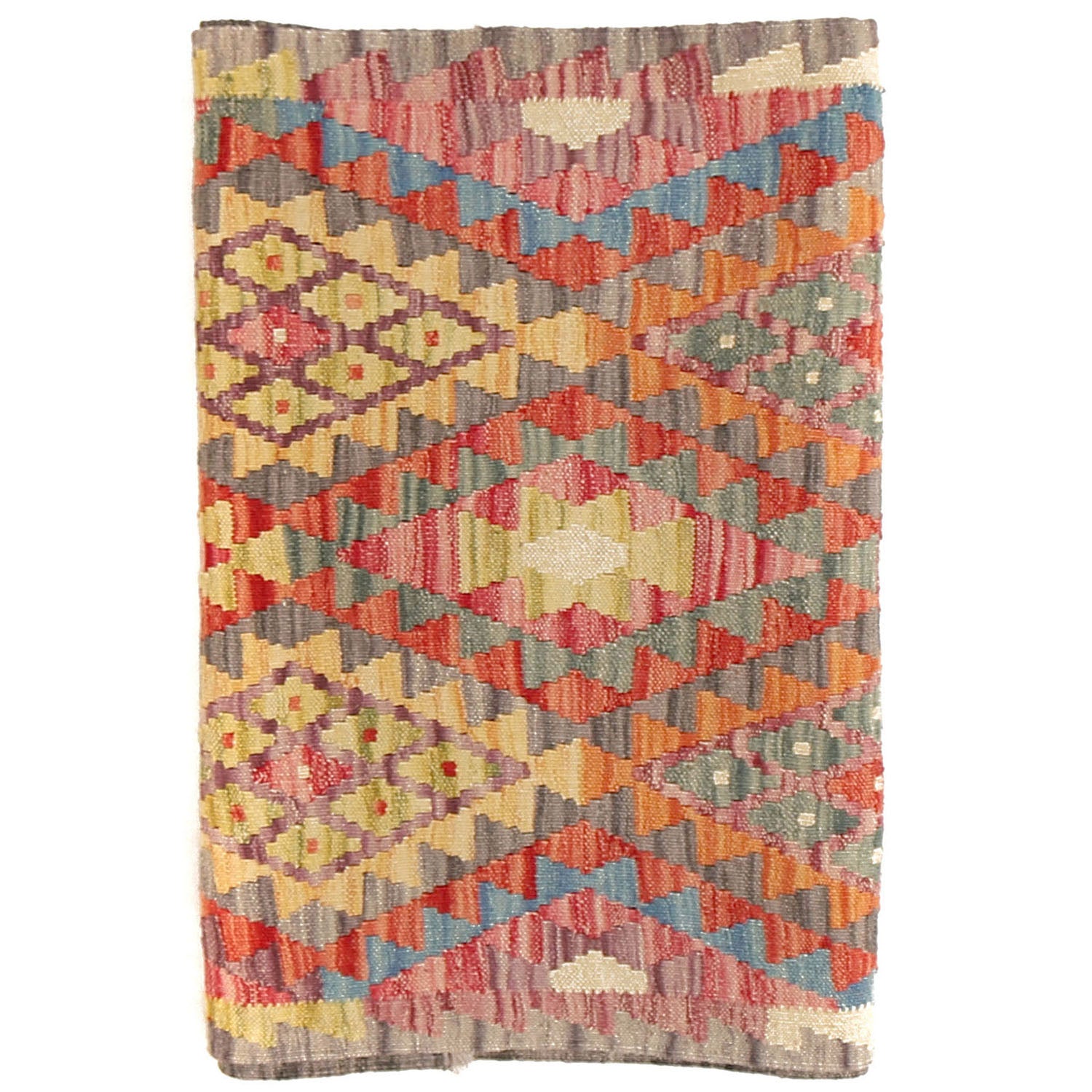 Handmade Multi Kilim Geometric 10' Runner