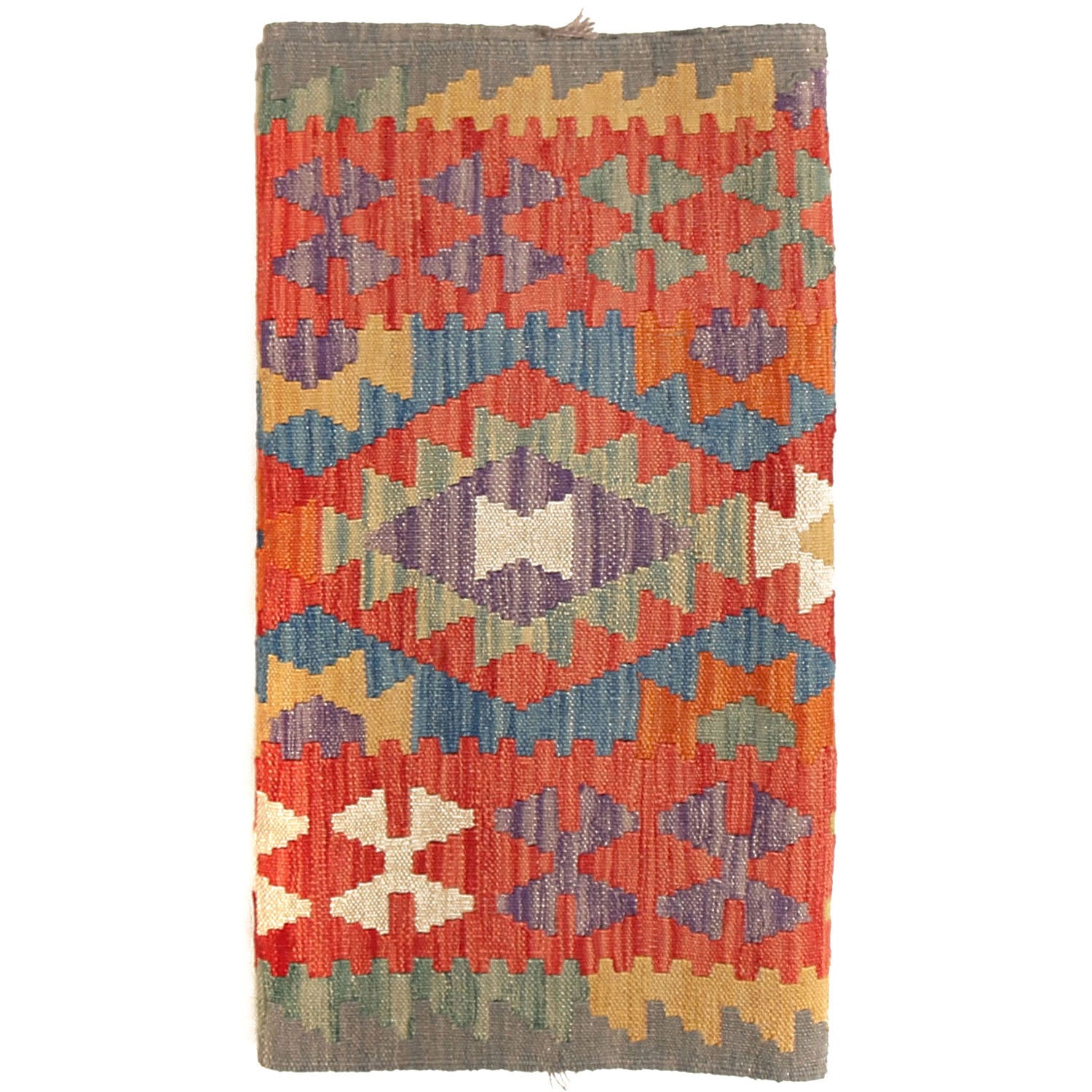 Handmade Multi Kilim Geometric 10' Runner