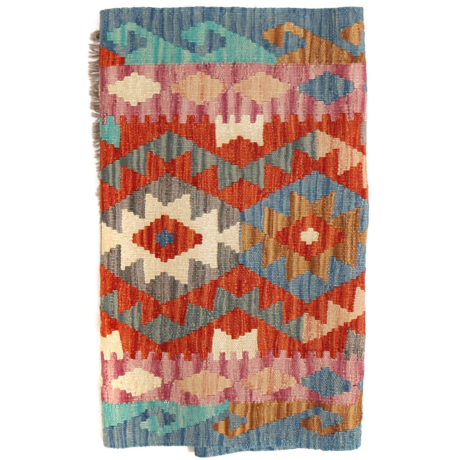 Handmade Multi Kilim Geometric 10' Runner
