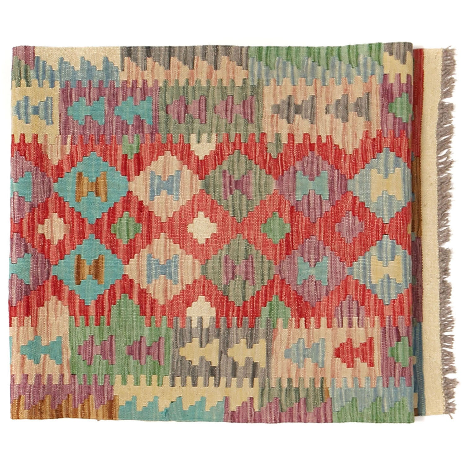 Handmade Multi Kilim Geometric 10' Runner