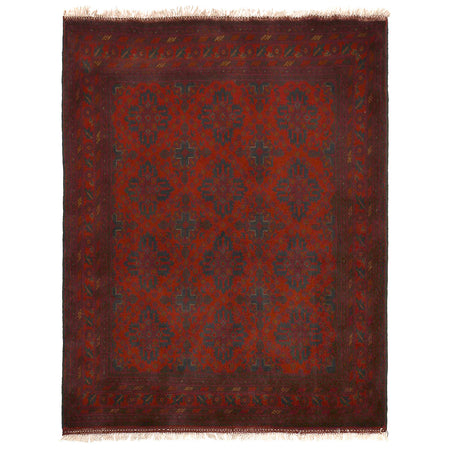 Khal Mohammadi Rug Handmade Red 4x7 ft