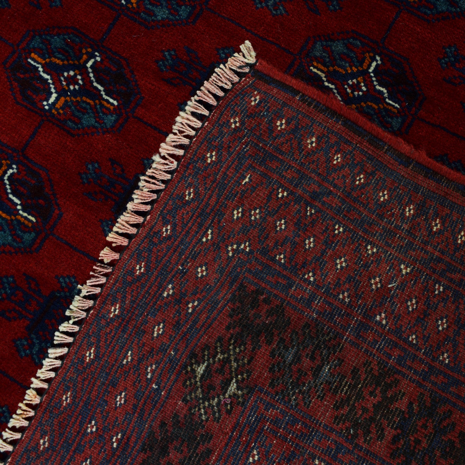 Bokhara Rug Handmade Deep Red Medallion 7x10 ft