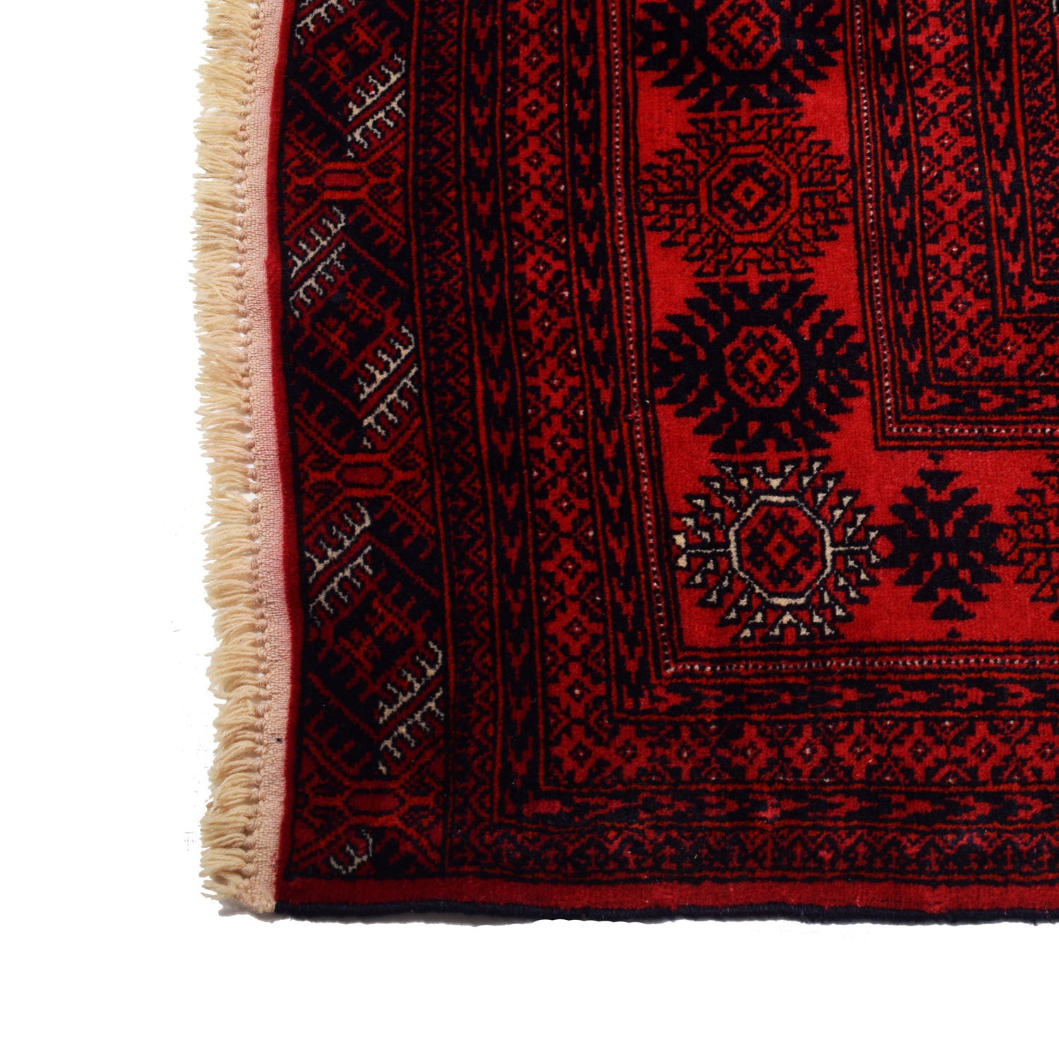 Bokhara Rug Handmade Vibrant Red Medallion 7x10 ft