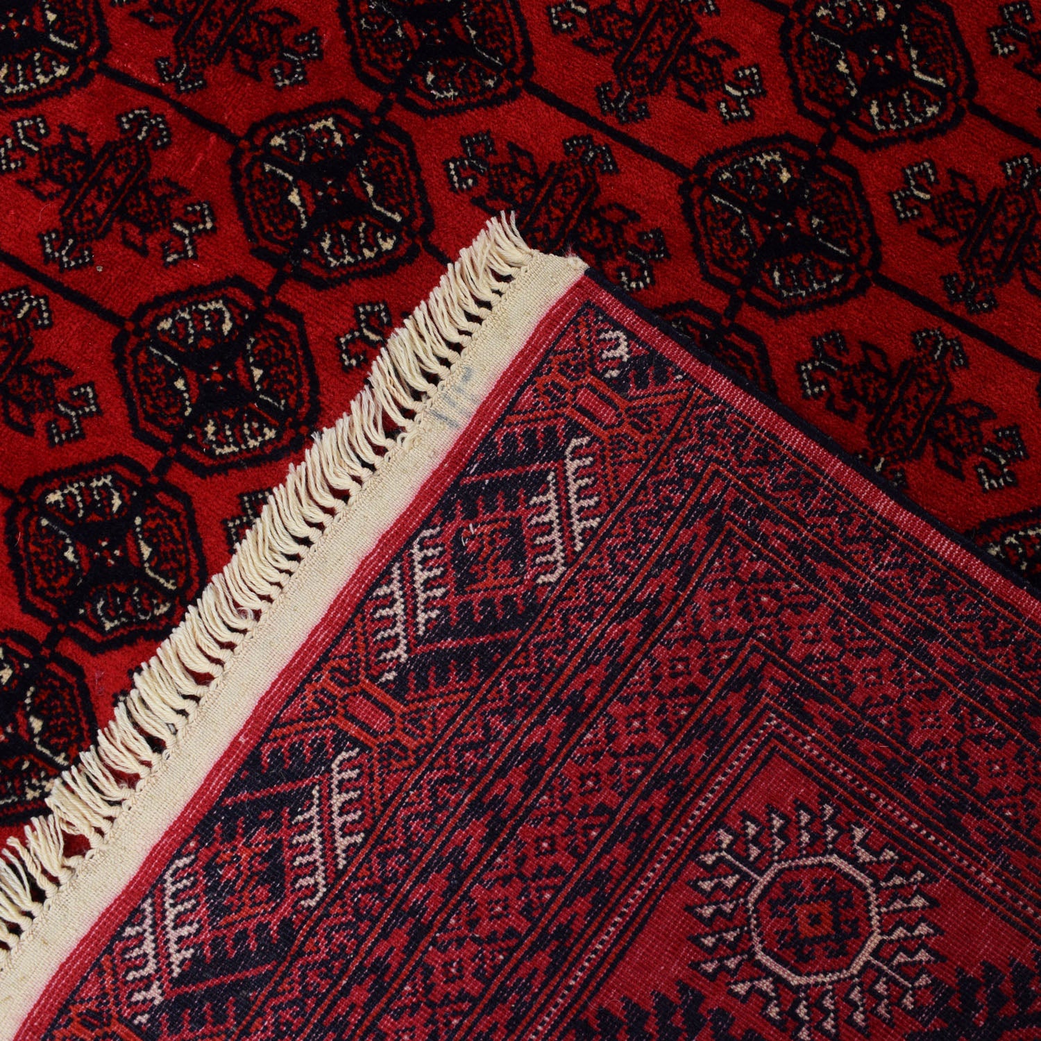 Bokhara Rug Handmade Vibrant Red Medallion 7x10 ft