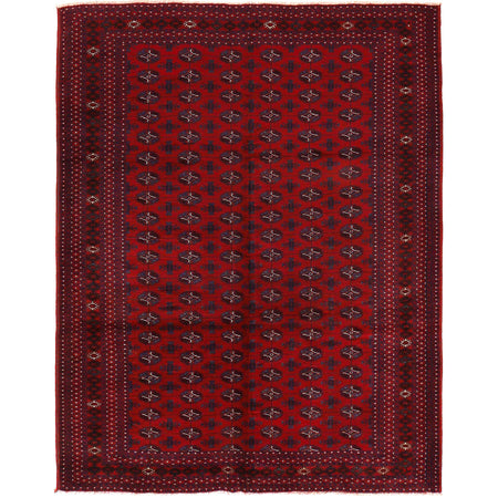 Bokhara Rug Handmade Red Medallion 6x9 ft