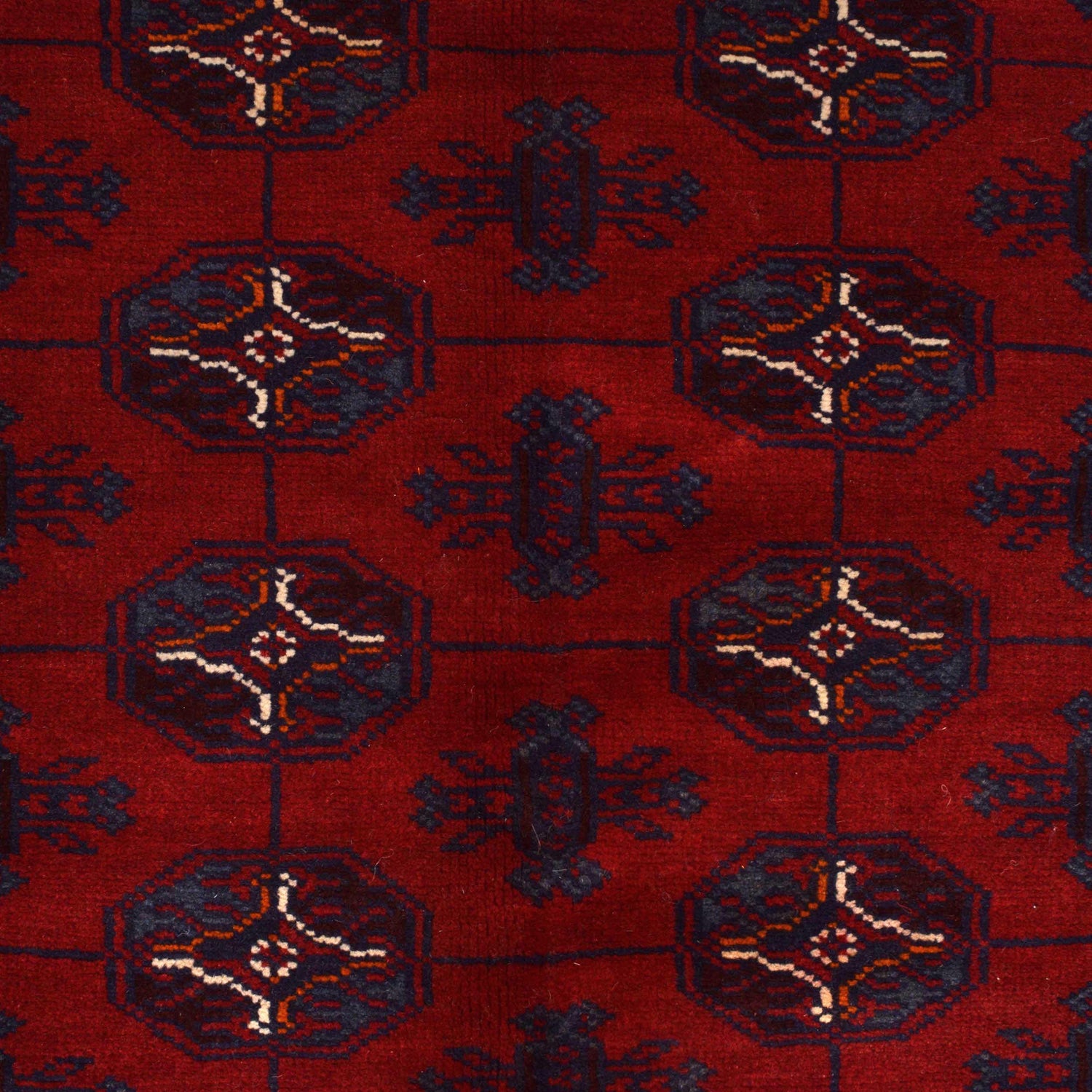 Bokhara Rug Handmade Red Medallion 6x9 ft