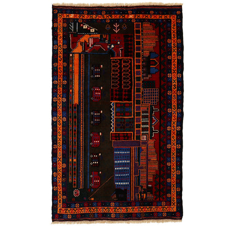 Pictorial Rug Handmade Multi Design