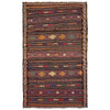 Laghari Kilim Area Rug Handmade Multi Geometric 4x7 ft
