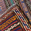 Laghari Kilim Area Rug Handmade Multi Geometric 4x7 ft
