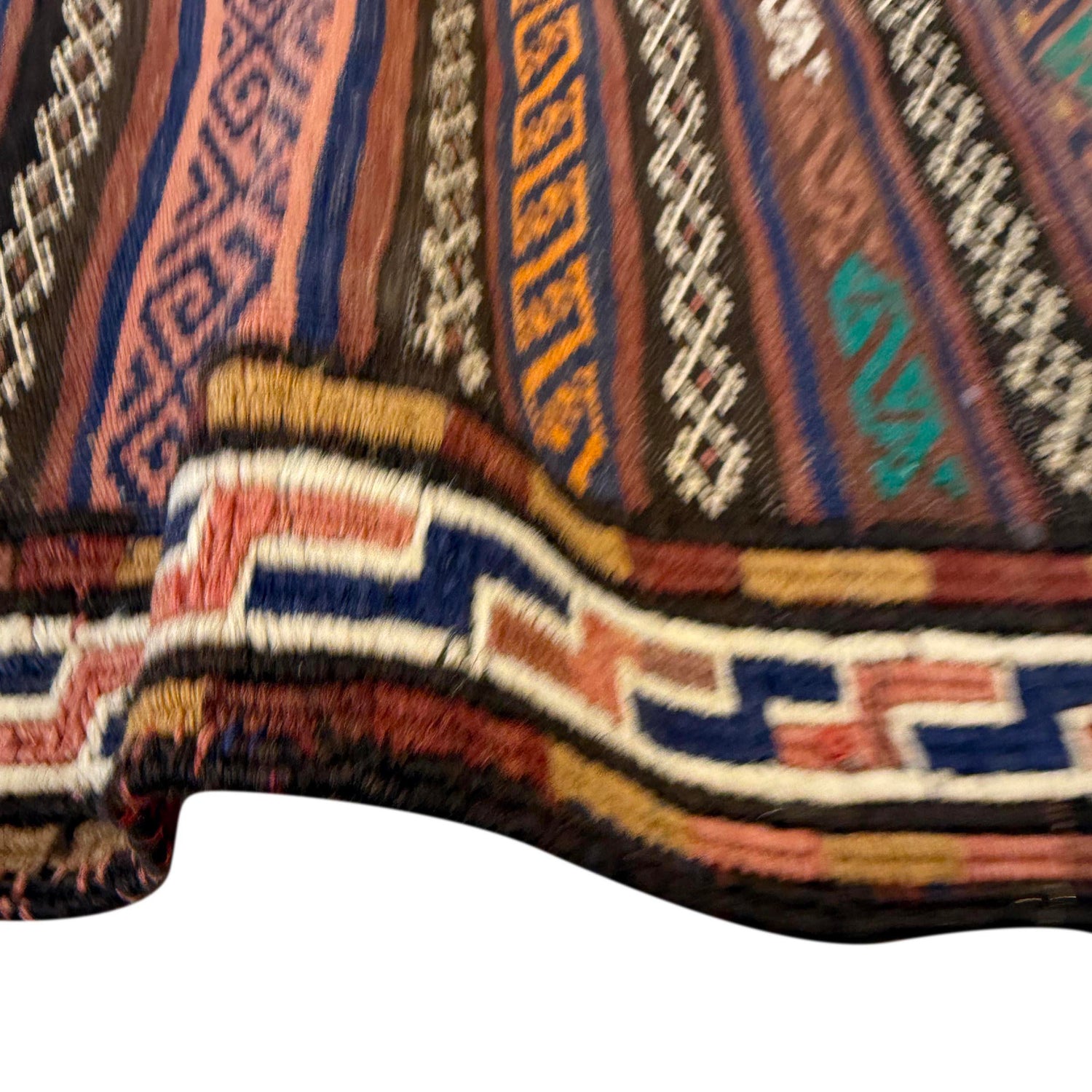Laghari Kilim Area Rug Handmade Multi Geometric 4x7 ft