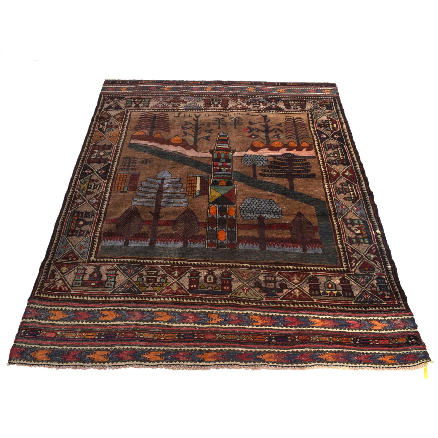Pictorial Rug Handmade Multi Design