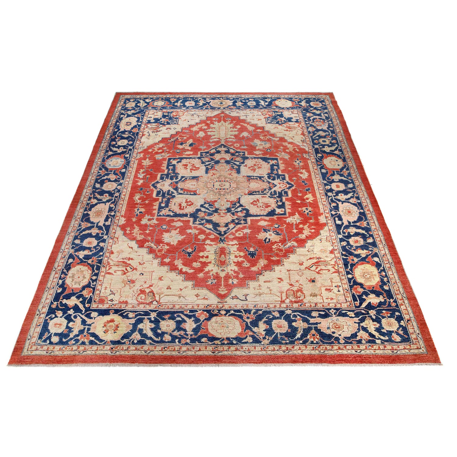 Heriz Area Rug Handmade Multi Medallion 10x14 ft
