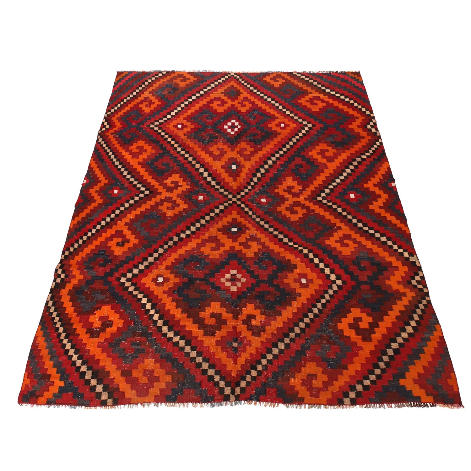 Maimana Kilim Area Rug Handmade Multi Floral 7x10 ft