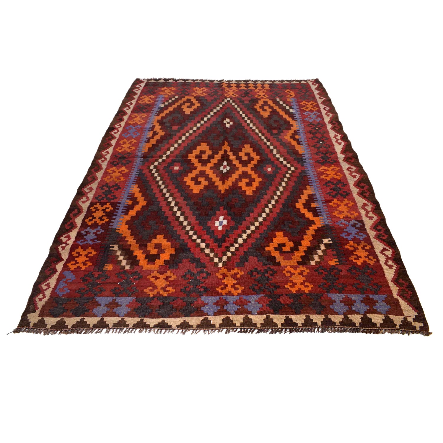 Maimana Kilim Area Rug Handmade Multi Floral 5x8 ft