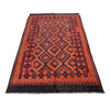 Maimana Kilim Area Rug Handmade Red Floral 5x8 ft