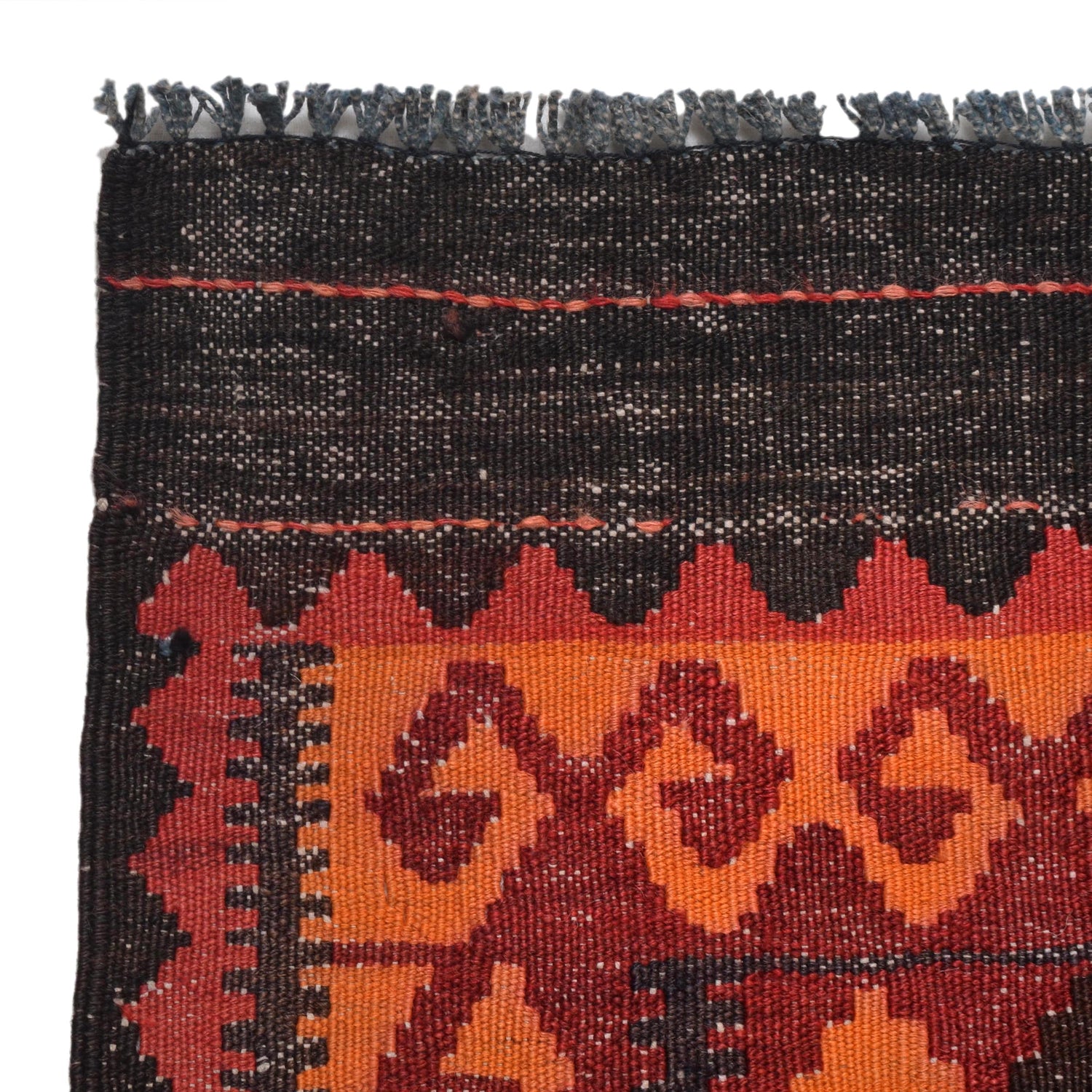 Maimana Kilim Area Rug Handmade Red Floral 5x8 ft
