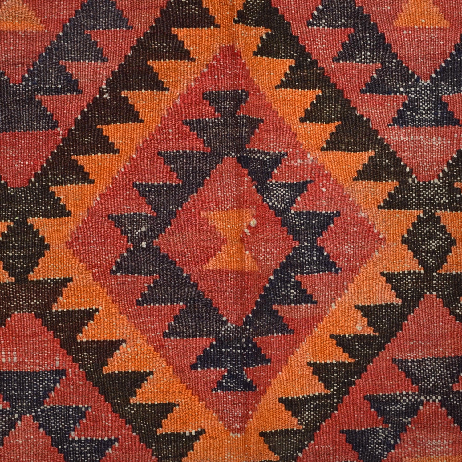 Maimana Kilim Area Rug Handmade Red Floral 5x8 ft