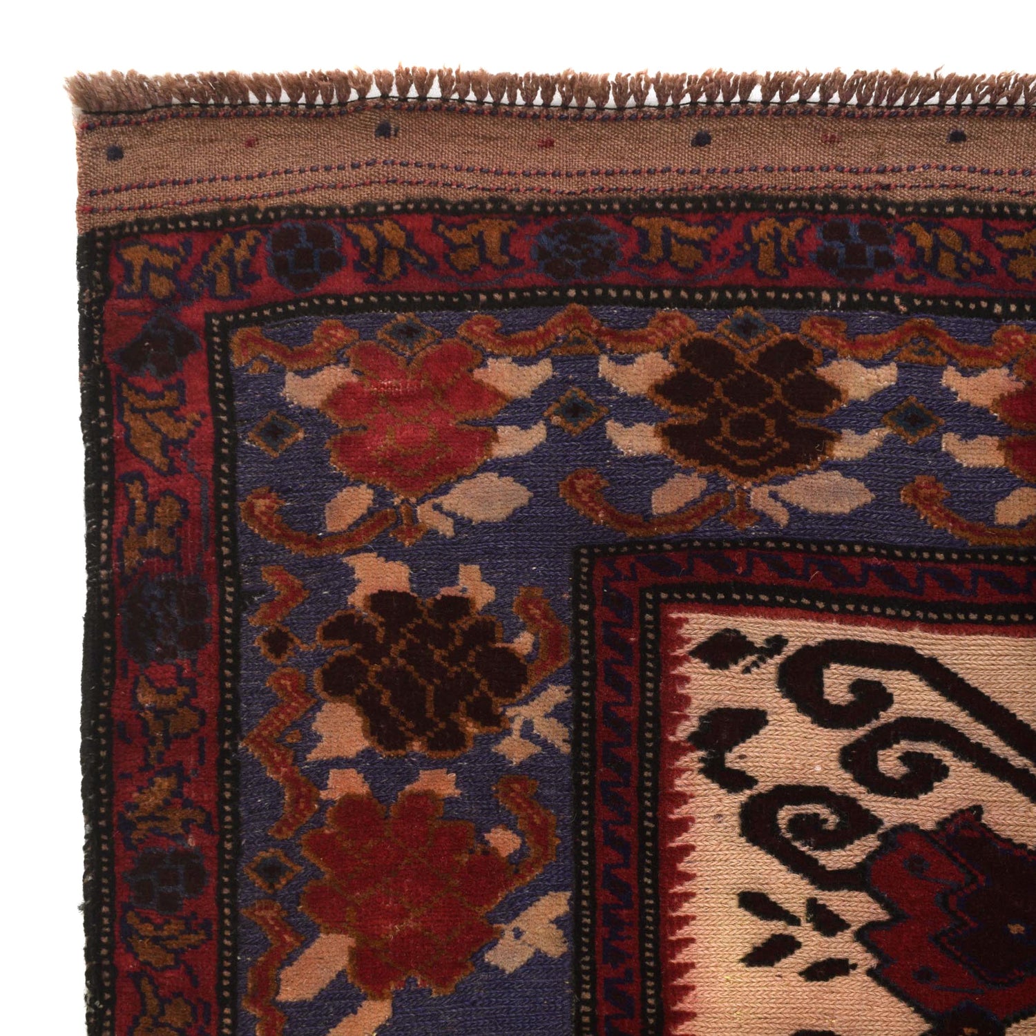 Barjasta Area Rug Handmade Beige Floral 4x6 ft