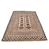 Soumak Kilim Area Rug Handmade White Pictorial 4x6 ft