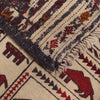 Soumak Kilim Area Rug Handmade White Pictorial 4x6 ft