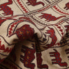 Soumak Kilim Area Rug Handmade White Pictorial 4x6 ft
