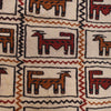 Soumak Kilim Area Rug Handmade White Pictorial 4x6 ft