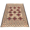 Soumak Kilim Area Rug Handmade White Floral 4x6 ft