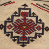 Soumak Kilim Area Rug Handmade White Floral 4x6 ft