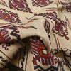 Soumak Kilim Area Rug Handmade White Floral 4x6 ft