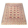 Soumak Kilim Area Rug Handmade White Floral 4x6 ft