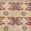 Soumak Kilim Area Rug Handmade White Floral 4x6 ft