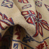 Soumak Kilim Area Rug Handmade White Floral 4x6 ft