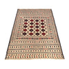 Soumak Kilim Area Rug Handmade White Floral 4x6 ft