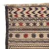 Soumak Kilim Area Rug Handmade White Floral 4x6 ft