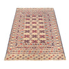 Soumak Kilim Area Rug Handmade White Floral 4x6 ft