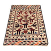 Soumak Kilim Area Rug Handmade White Pictorial 4x6 ft