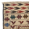 Soumak Kilim Area Rug Handmade White Pictorial 4x6 ft