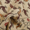 Soumak Kilim Area Rug Handmade White Pictorial 4x6 ft